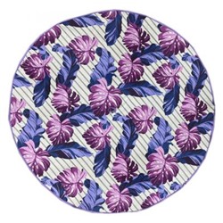 Полотенце вафельное круглое ТРОПИКИ - фиолетовый D70