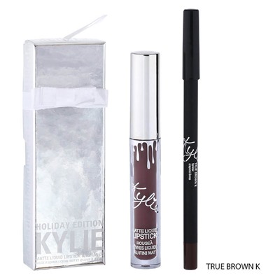 Жидкая помада Kylie Holiday Edition Matte Liquid Lipstick & Lip Liner 2 in 1 True Braun K 3 ml