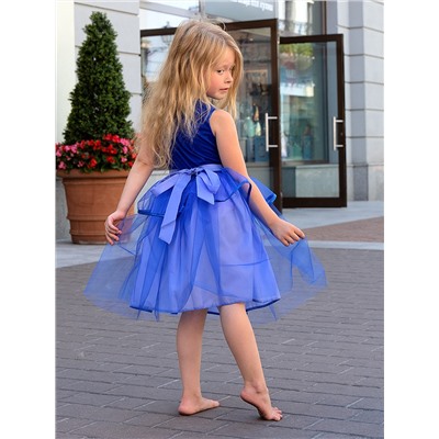 Нарядное синее платье для девочки 84261-ДН20
