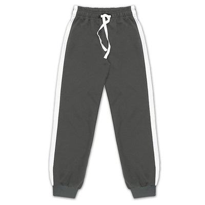Серые спортивные брюки для мальчика с лампасами и шнурком 83973-МОС21
