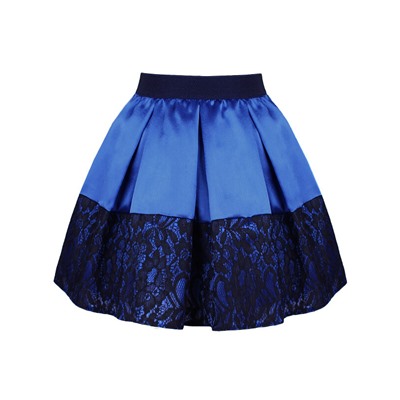 Синяя нарядная юбка в складку для девочки 831313-ДН19