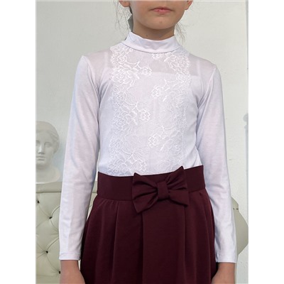 Белая школьная водолазка (блузка) для девочки 82711-ДШ21