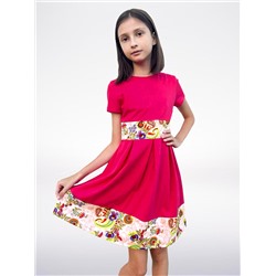 Платье для девочки красного цвета со складками 84813-ДЛ22