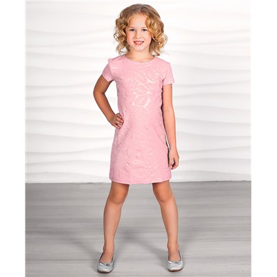 Светло-розовое платье для девочки 81007-ДЛН21