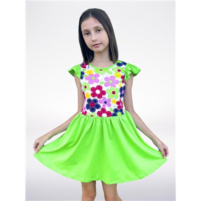 Лёгкое платье из хлопкового трикотажа для девочки 83764-ДЛ22