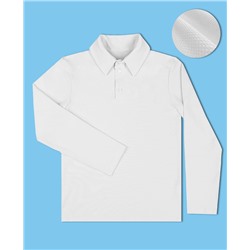6630-МШ19, Белая рубашка-поло для мальчика 6630-МШ19