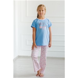 Пижама для девочки Барби детская голубая