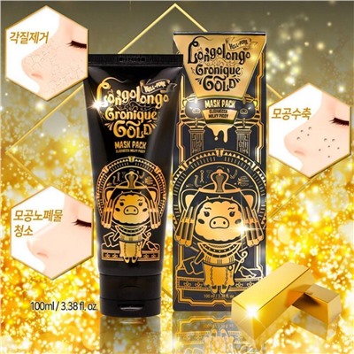 Elizavecca Плёночная маска для лица с коллоидным золотом / Hell-Pore Longolongo Gronique Gold Mask Pack, 100 мл