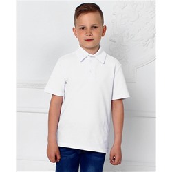 7274-МШ19, Белая рубашка-поло для мальчика 7274-МШ19