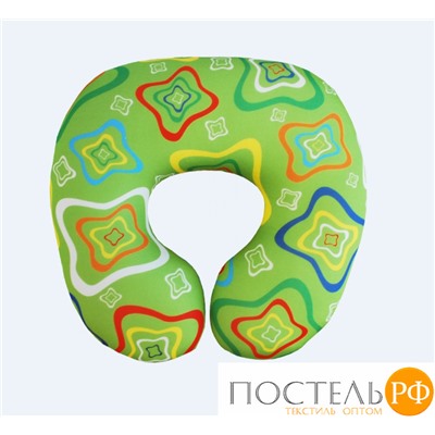 Подушка под шею «Ассорти» (Апш02дор07, 35х35, Зеленый, Кристалл, Микрогранулы полистирола)