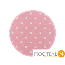 Подушка на стул круглая цвет: Горох розовый d=38 см