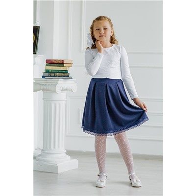 Юбка т-синяя с кружевом в школу - Dress Code