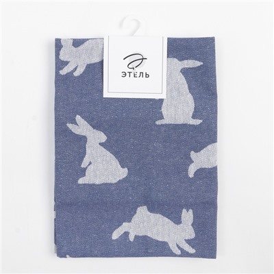 Набор полотенец Этель Hares & leaves 40х60 см - 2 шт., цв. синий, 100% хл