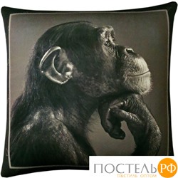 Подушка игрушка «Мудрая обезьяна» (АБ000024, 35х35, Черный, Кристалл, Микрогранулы полистирола)