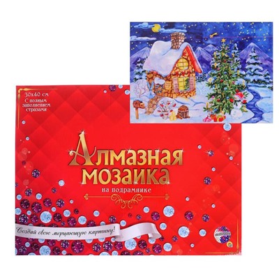 Алмазная мозаика 30×40 см, с подрамником, с полным заполнением, 35 цв. «Новогоднее настроение»