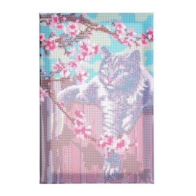 Алмазная мозаика на подрамнике с полным заполнением «Весенний кот», 20х30 см