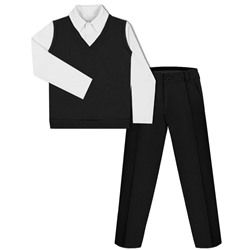 83811-6630-60111, Школьный комплект для мальчика(жилет,брюки и рубашка-поло) 83811-6630-60111