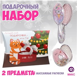 Подарочный набор «Подарок», 2 предмета: массажные расчёски, цвет МИКС