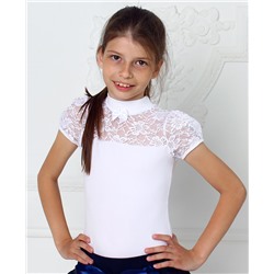 Белая школьная блузка для девочки 59933-ДШ19