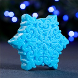 Фигурное мыло "Снежинка" голубая 71гр, 7х7х2см