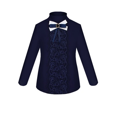 Синяя школьная блузка для девочки 82716-ДШ20