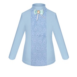 Голубая школьная блузка для девочки 83192-ДНШ19