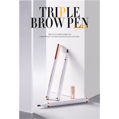 Маркер для бровей O.TWO.O Triple Brow Pen Dark Grey №1 2 ml