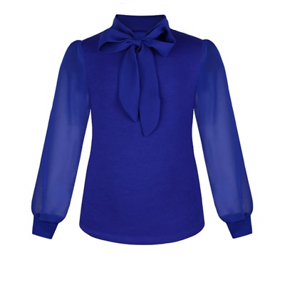 Синяя блузка для девочки с галстуком 809219-ДШ20