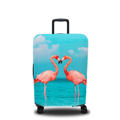 Чехол для чемодана Пара фламинго
