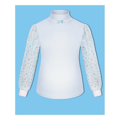 Белая школьная водолазка (блузка) для девочки 82121-ДШ19
