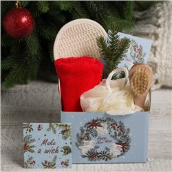 Новогодний подарочный набор Этель "Зайчата", полотенце и аксессуары