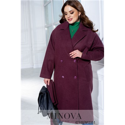 Пальто №2351-фиолетовый