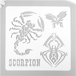 Трафарет для татуировки "Скорпион" 15х15 см