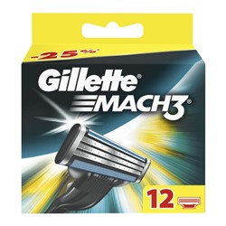 Сменные кассеты Gillette Mach 3, 12 шт.