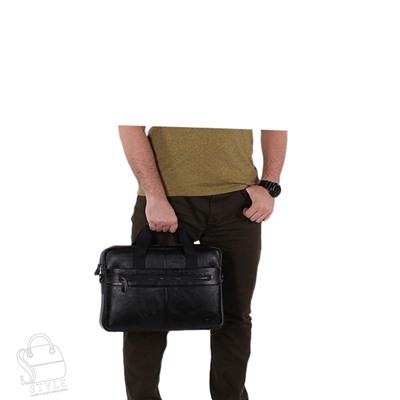 Портфель мужской кожаный 11011 black Zinixs