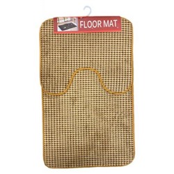 Набор ковриков в ванную комнату КЛЕТКА -светло - коричневый р-р 80х50 и 40х50