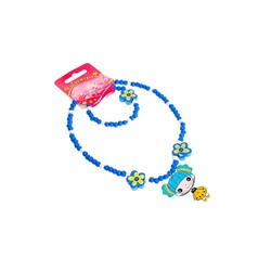 3205-ПБ17, Набор детский 2 предмета:кулон,браслет,голубой 3205-ПБ17