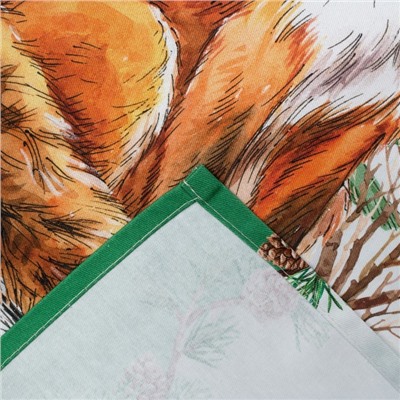Полотенце «Лиса» ТМ «Этель: Новогодний лес», 40 × 67 см, 100 % хлопок, саржа, 190 г/м²