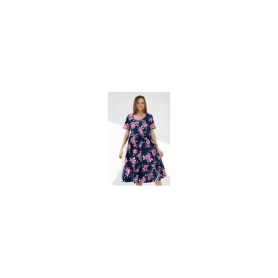 Платье женское с рукавами из кулирки Шейла розовый пион