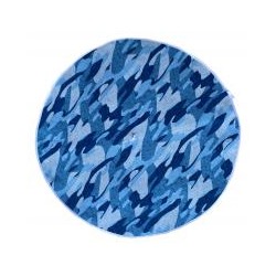 Полотенце вафельное круглое КАМУФЛЯЖ - синий D70