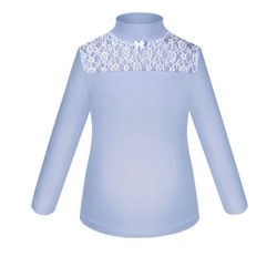 Голубая блузка школьная для девочки 77324-ДШ19