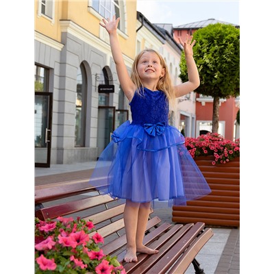 Нарядное синее платье для девочки 84261-ДН20
