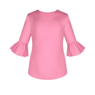 Розовая блузка для девочки с воланами. 84092-ДОШ19
