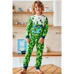 Пижама детская (фуфайка (лонгслив), брюки) д/мал Juno AW20BJ606 Sleepwear зеленый (Зеленый)
