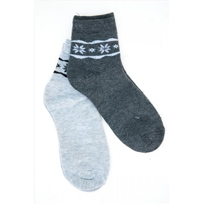 Набор женских укороченных носков из 2 пар, серый, темно-серый