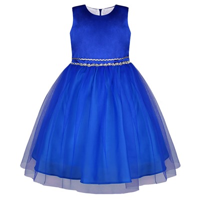 Нарядное синее платье для девочки 8443-ДН19