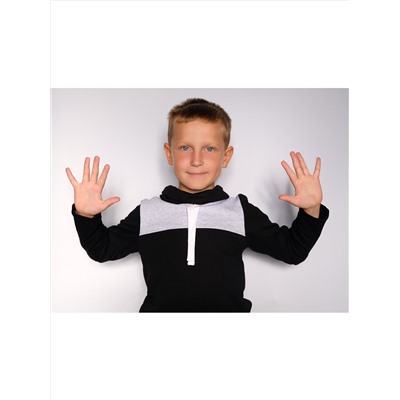 Чёрный костюм для мальчика с лампасами 85251-МОС22