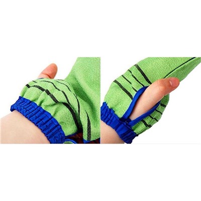 Мочалка-варежка для душа на резинке / Body Glove Towel, зеленый