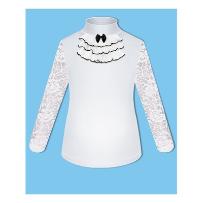 Белый школьный Джемпер (блузка) для девочки 78802-ДШ20
