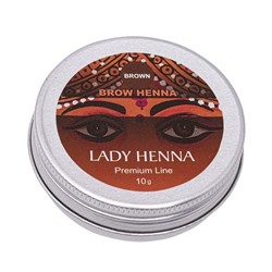 Lady Henna Краска для бровей на основе хны коричневая / Premium Line